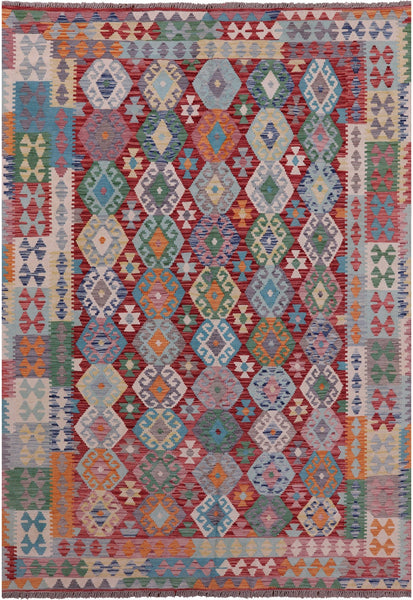 Reversible Kilim Flat Weave Wool On Wool Rug - 6' 9" X 9' 9" - Golden Nile