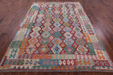 Reversible Kilim Flat Weave Wool On Wool Rug - 6' 9" X 9' 9" - Golden Nile