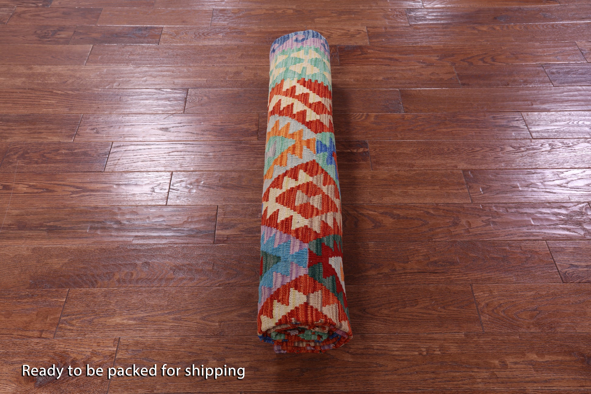 Reversible Kilim Flat Weave Wool On Wool Rug - 6' 7" X 10' 1" - Golden Nile