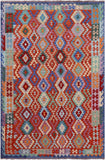 Reversible Kilim Flat Weave Wool On Wool Rug - 6' 7" X 10' 1" - Golden Nile