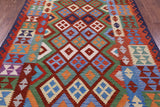 Reversible Kilim Flat Weave Wool On Wool Rug - 6' 8" X 9' 7" - Golden Nile