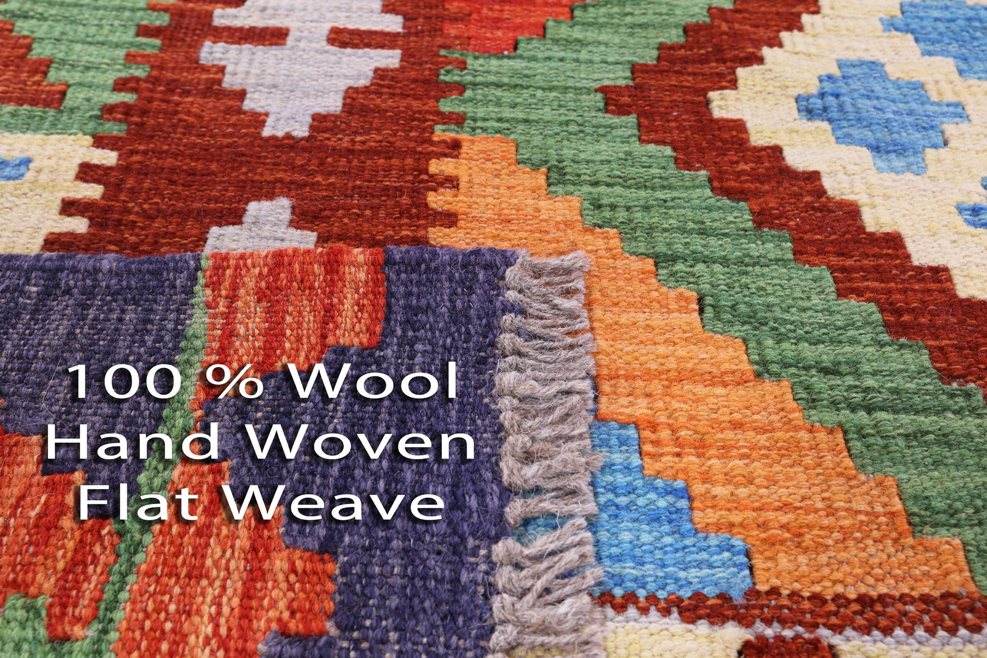 Reversible Kilim Flat Weave Wool On Wool Rug - 6' 8" X 9' 7" - Golden Nile