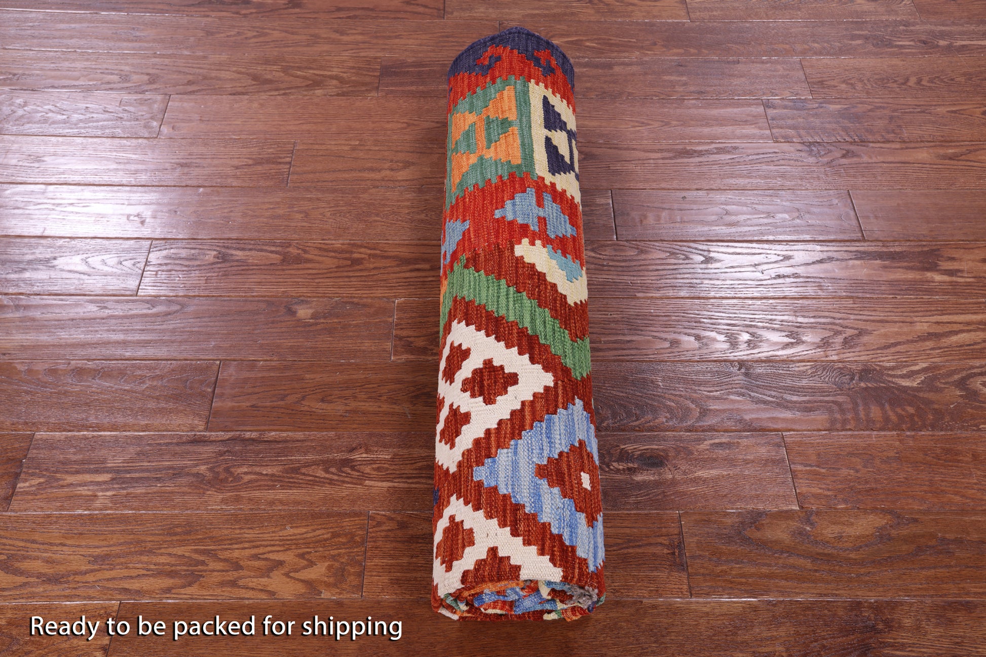 Reversible Kilim Flat Weave Wool On Wool Rug - 6' 8" X 9' 7" - Golden Nile