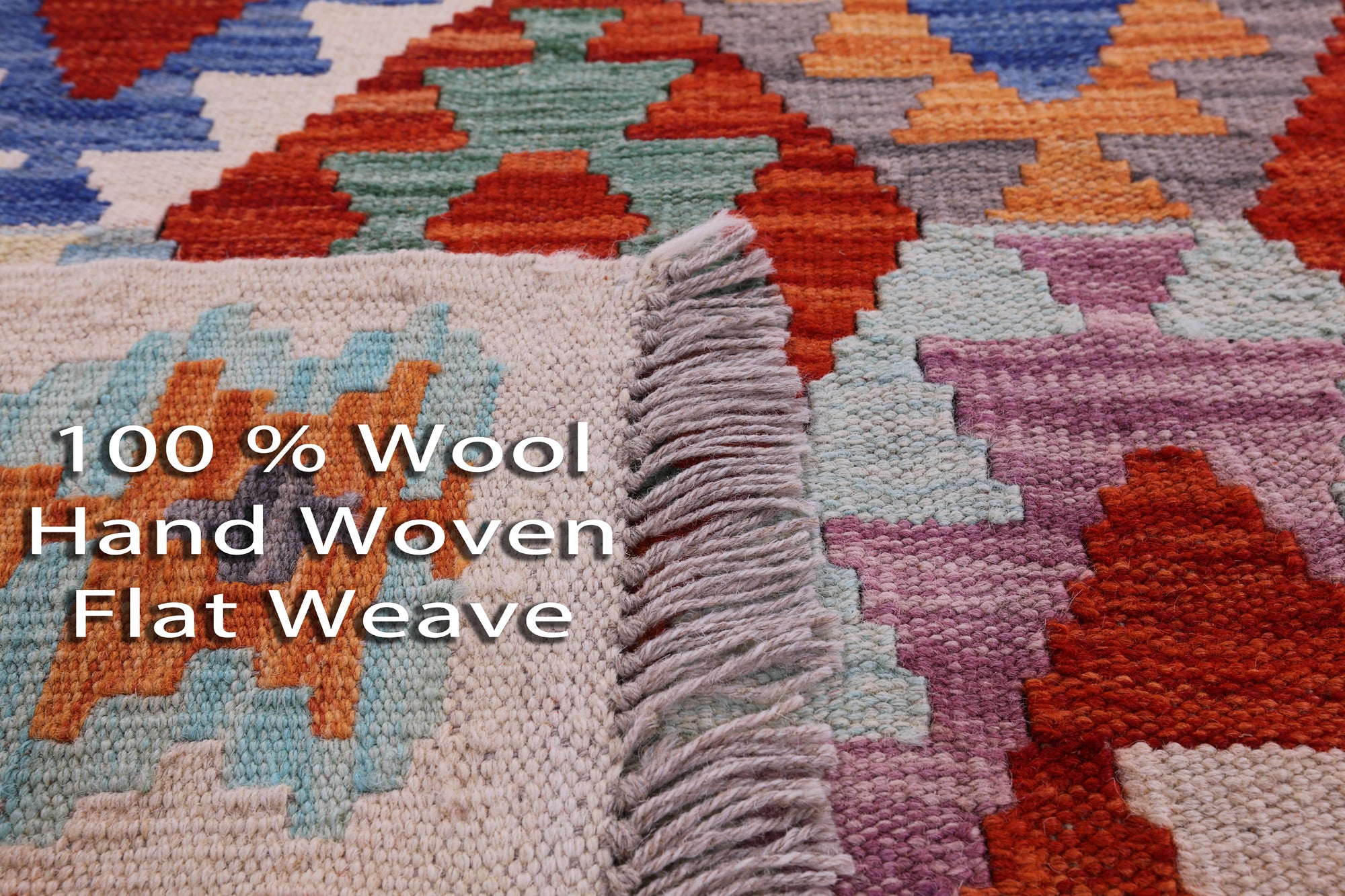 Reversible Kilim Flat Weave Wool On Wool Rug - 6' 7" X 9' 11" - Golden Nile