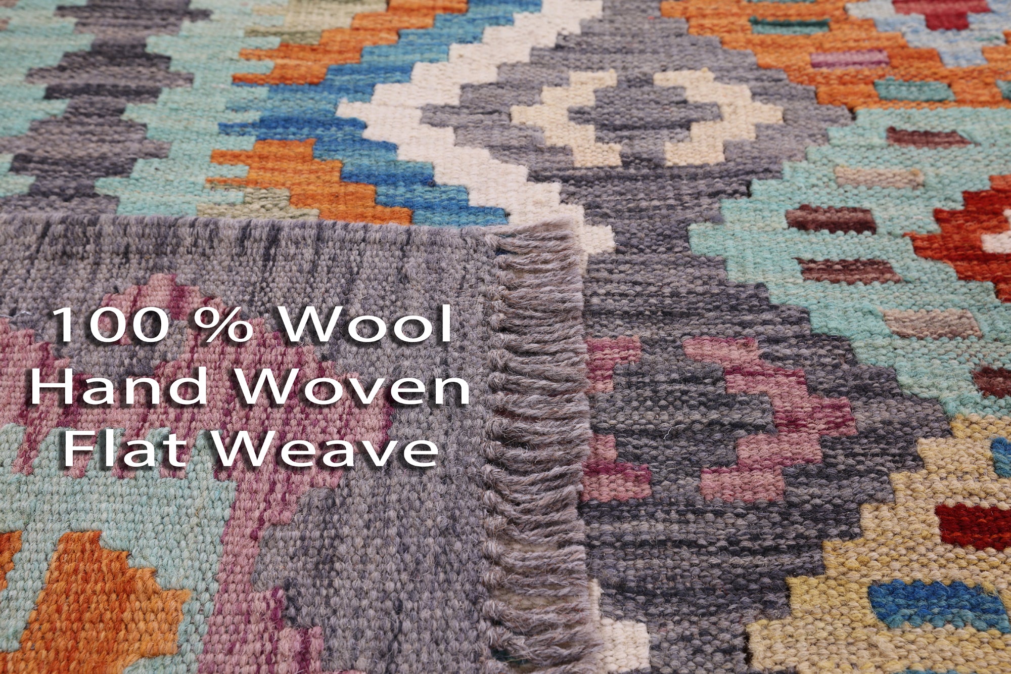 Reversible Kilim Flat Weave Wool On Wool Rug - 6' 6" X 9' 10" - Golden Nile