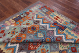 Reversible Kilim Flat Weave Wool On Wool Rug - 6' 6" X 9' 10" - Golden Nile