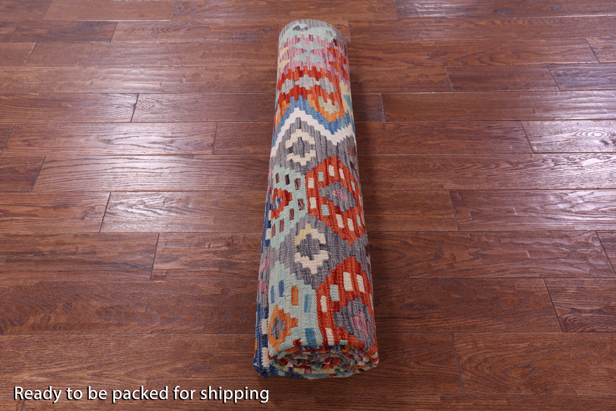 Reversible Kilim Flat Weave Wool On Wool Rug - 6' 6" X 9' 10" - Golden Nile