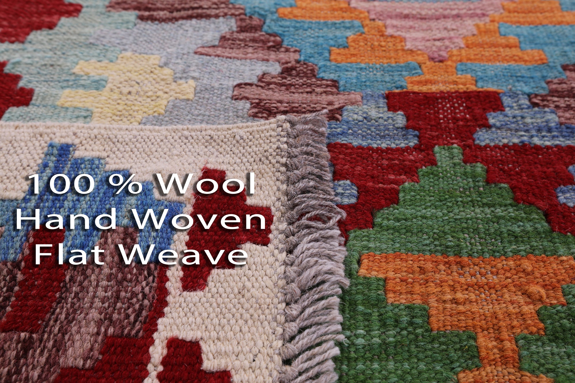 Reversible Kilim Flat Weave Wool On Wool Rug - 6' 7" X 9' 5" - Golden Nile