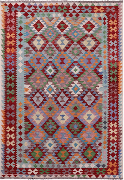 Reversible Kilim Flat Weave Wool On Wool Rug - 6' 7" X 9' 5" - Golden Nile