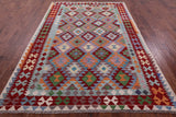 Reversible Kilim Flat Weave Wool On Wool Rug - 6' 7" X 9' 5" - Golden Nile