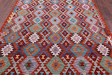Reversible Kilim Flat Weave Wool On Wool Rug - 6' 9" X 9' 8" - Golden Nile