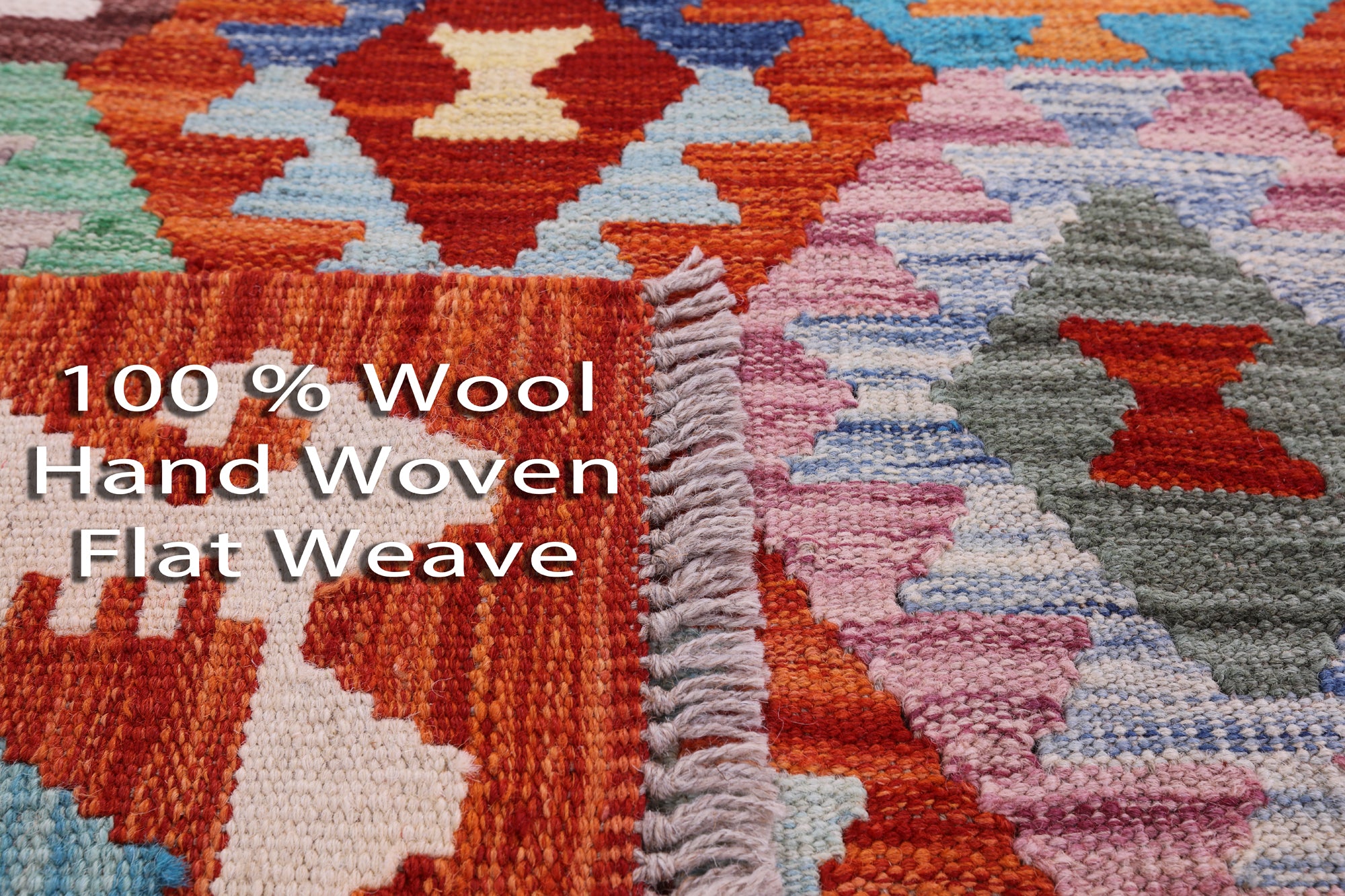 Reversible Kilim Flat Weave Wool On Wool Rug - 6' 9" X 9' 8" - Golden Nile