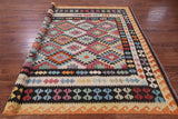 Reversible Kilim Flat Weave Wool On Wool Rug - 8' 2" X 9' 11" - Golden Nile