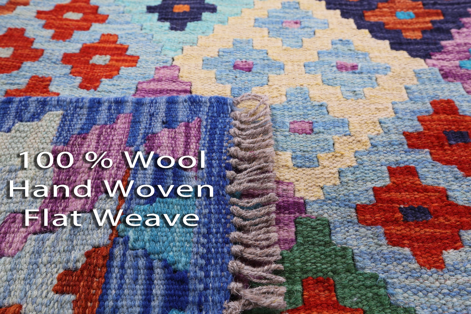 Reversible Kilim Flat Weave Wool On Wool Rug - 3' 2" X 4' 6" - Golden Nile