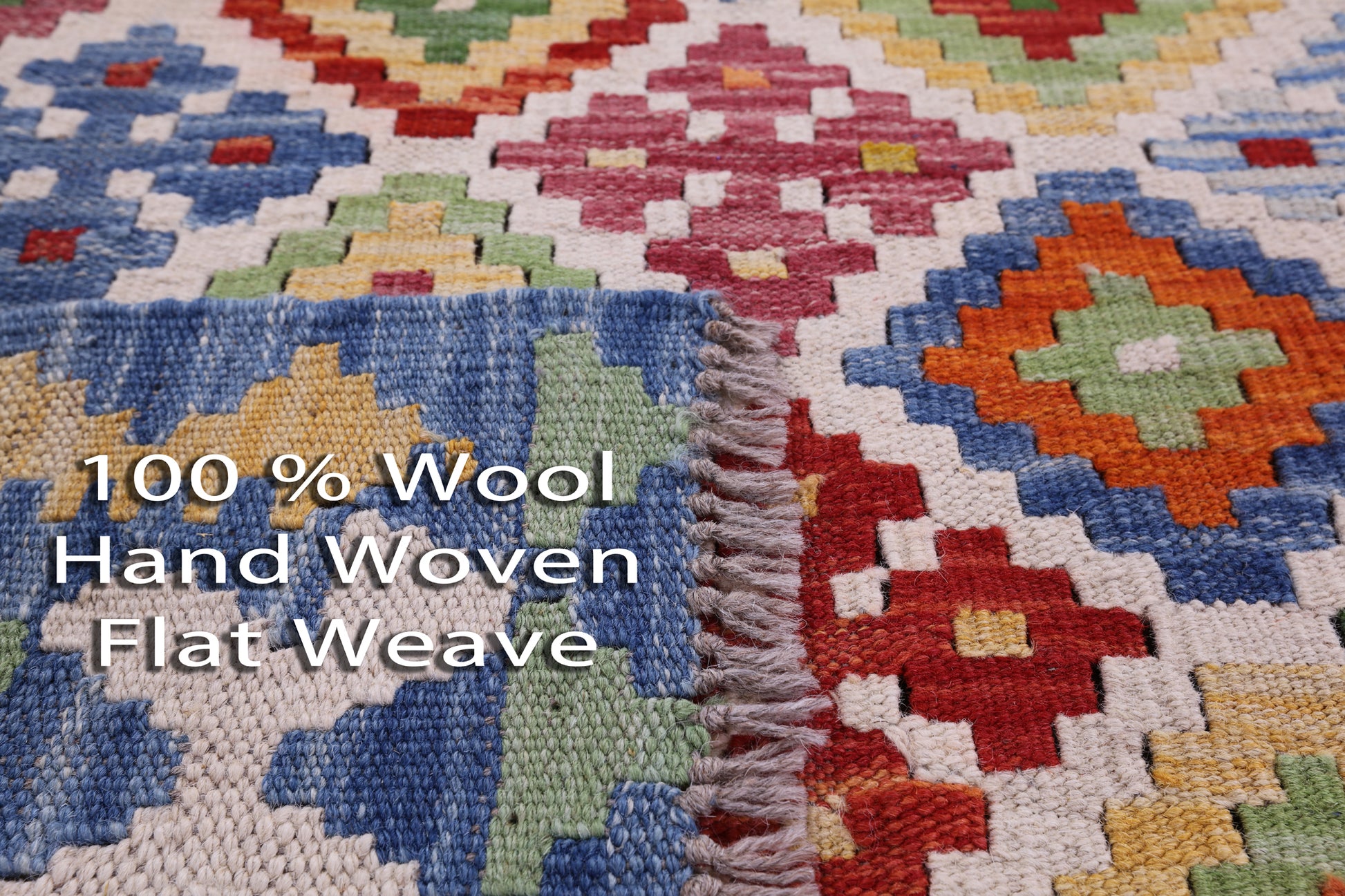 Reversible Kilim Flat Weave Wool On Wool Rug - 3' 4" X 4' 11" - Golden Nile