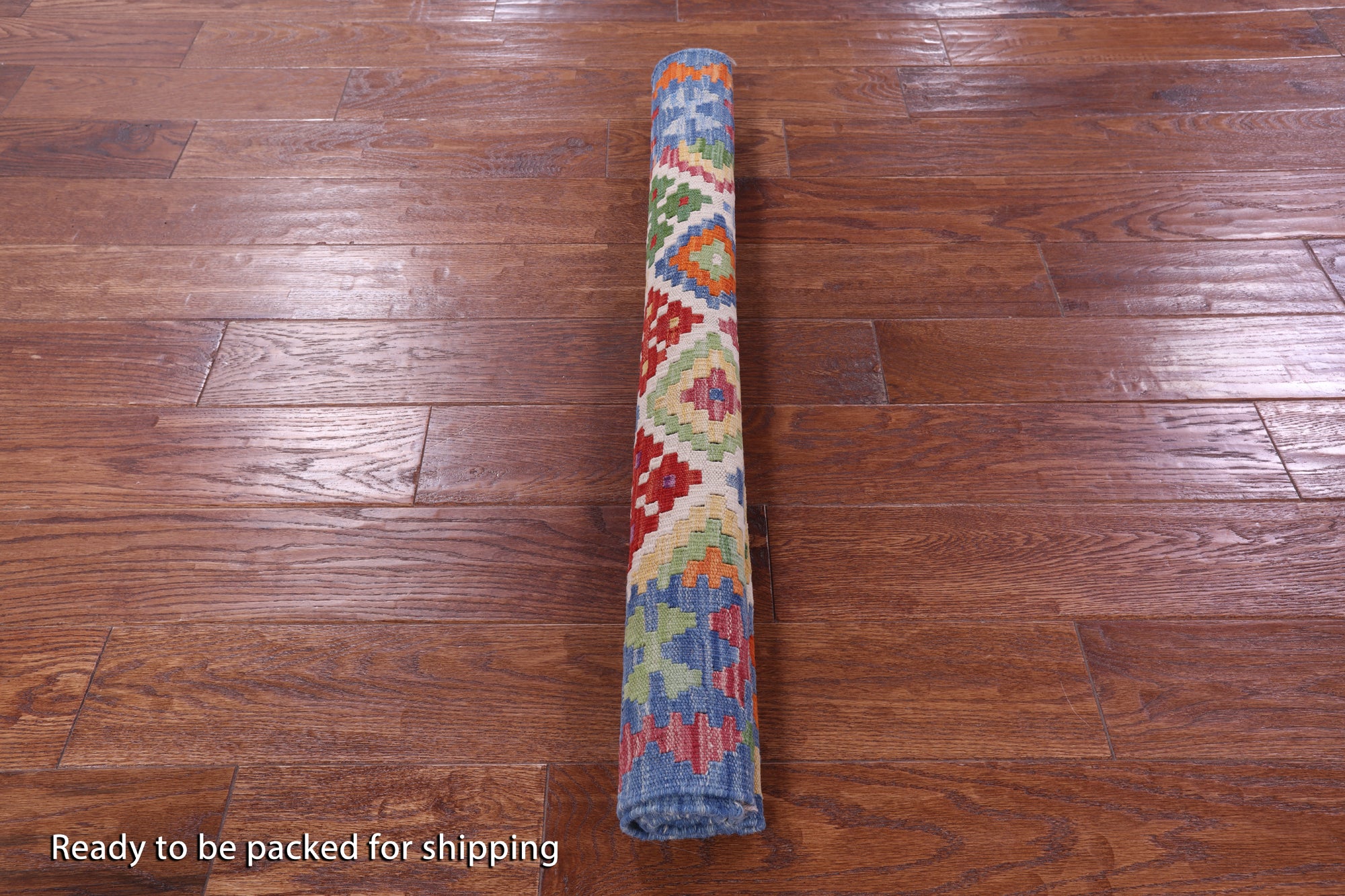 Reversible Kilim Flat Weave Wool On Wool Rug - 3' 4" X 4' 11" - Golden Nile