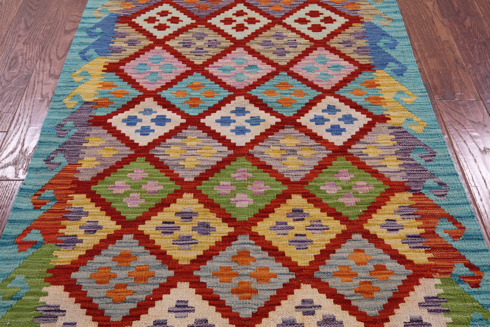 Reversible Kilim Flat Weave Wool On Wool Rug - 3' 3" X 5' 0" - Golden Nile
