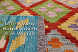 Reversible Kilim Flat Weave Wool On Wool Rug - 3' 3" X 5' 0" - Golden Nile