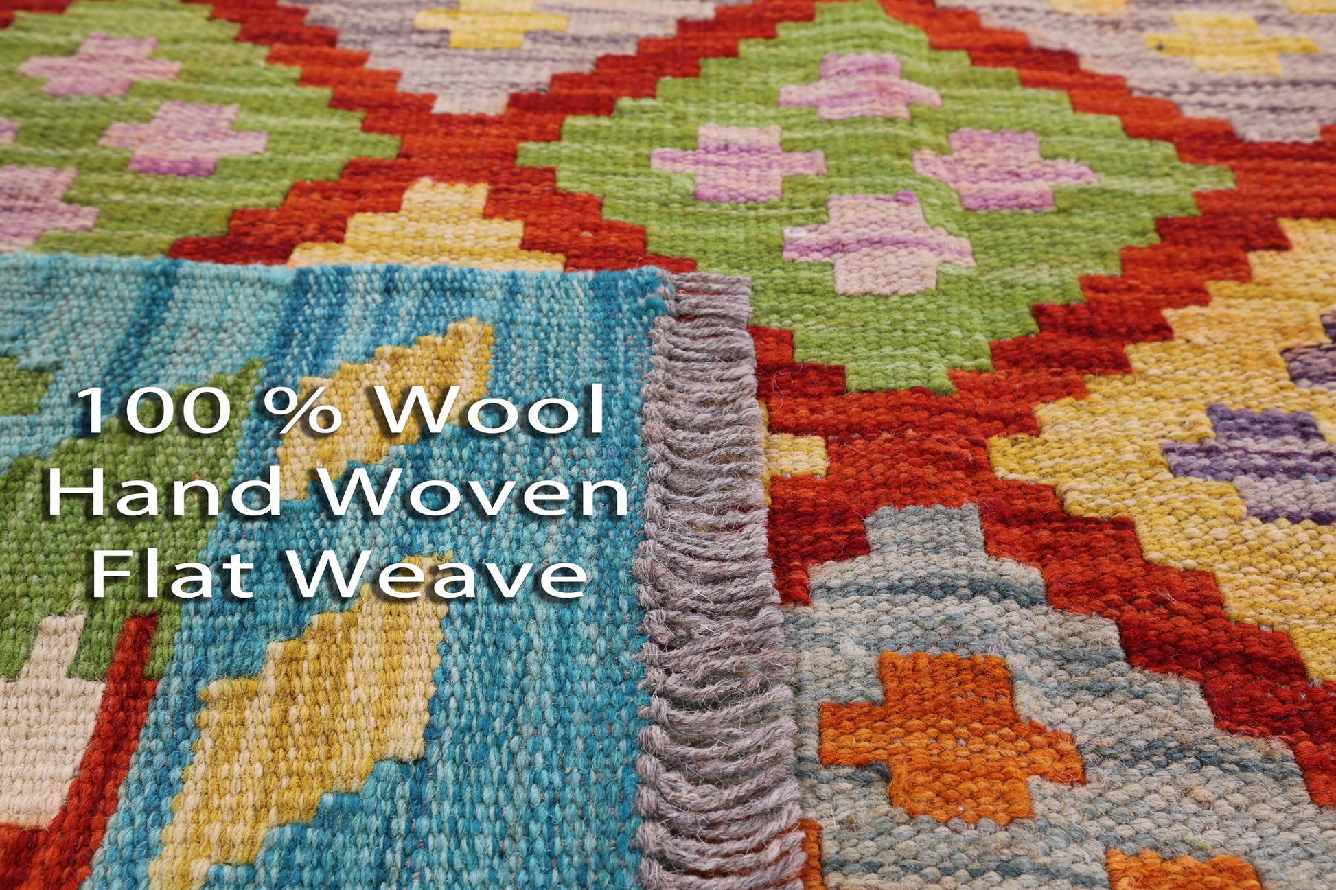 Reversible Kilim Flat Weave Wool On Wool Rug - 3' 3" X 5' 0" - Golden Nile
