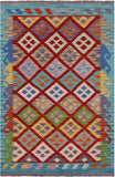 Reversible Kilim Flat Weave Wool On Wool Rug - 3' 3" X 5' 0" - Golden Nile