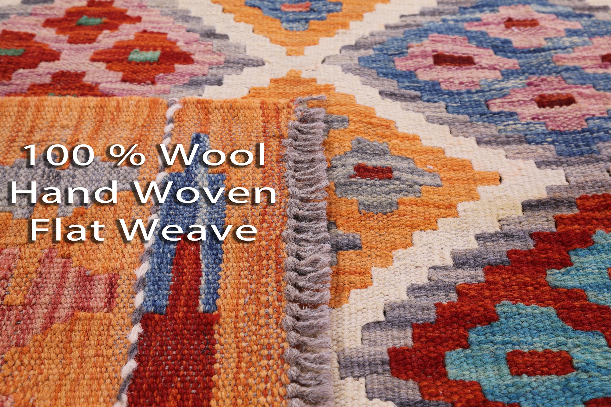 Reversible Kilim Flat Weave Wool On Wool Rug - 3' 3" X 4' 11" - Golden Nile