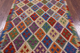 Reversible Kilim Flat Weave Wool On Wool Rug - 3' 2" X 4' 10" - Golden Nile