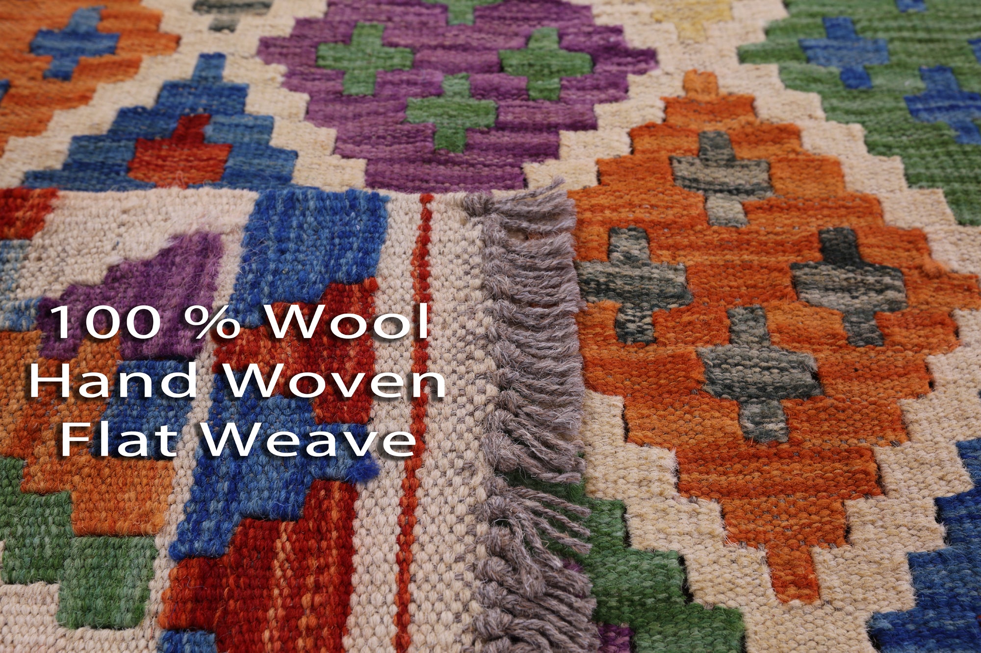 Reversible Kilim Flat Weave Wool On Wool Rug - 3' 2" X 4' 10" - Golden Nile