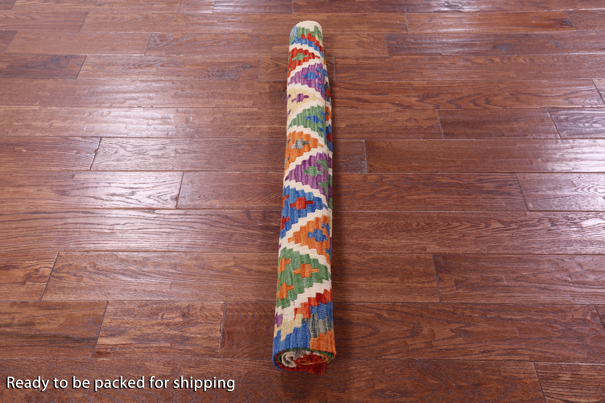 Reversible Kilim Flat Weave Wool On Wool Rug - 3' 2" X 4' 10" - Golden Nile