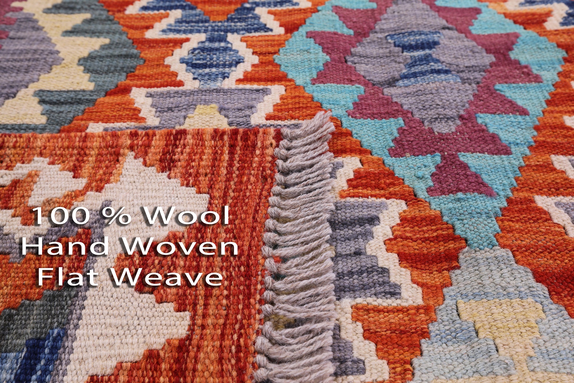Reversible Kilim Flat Weave Wool On Wool Rug - 4' 1" X 6' 1" - Golden Nile