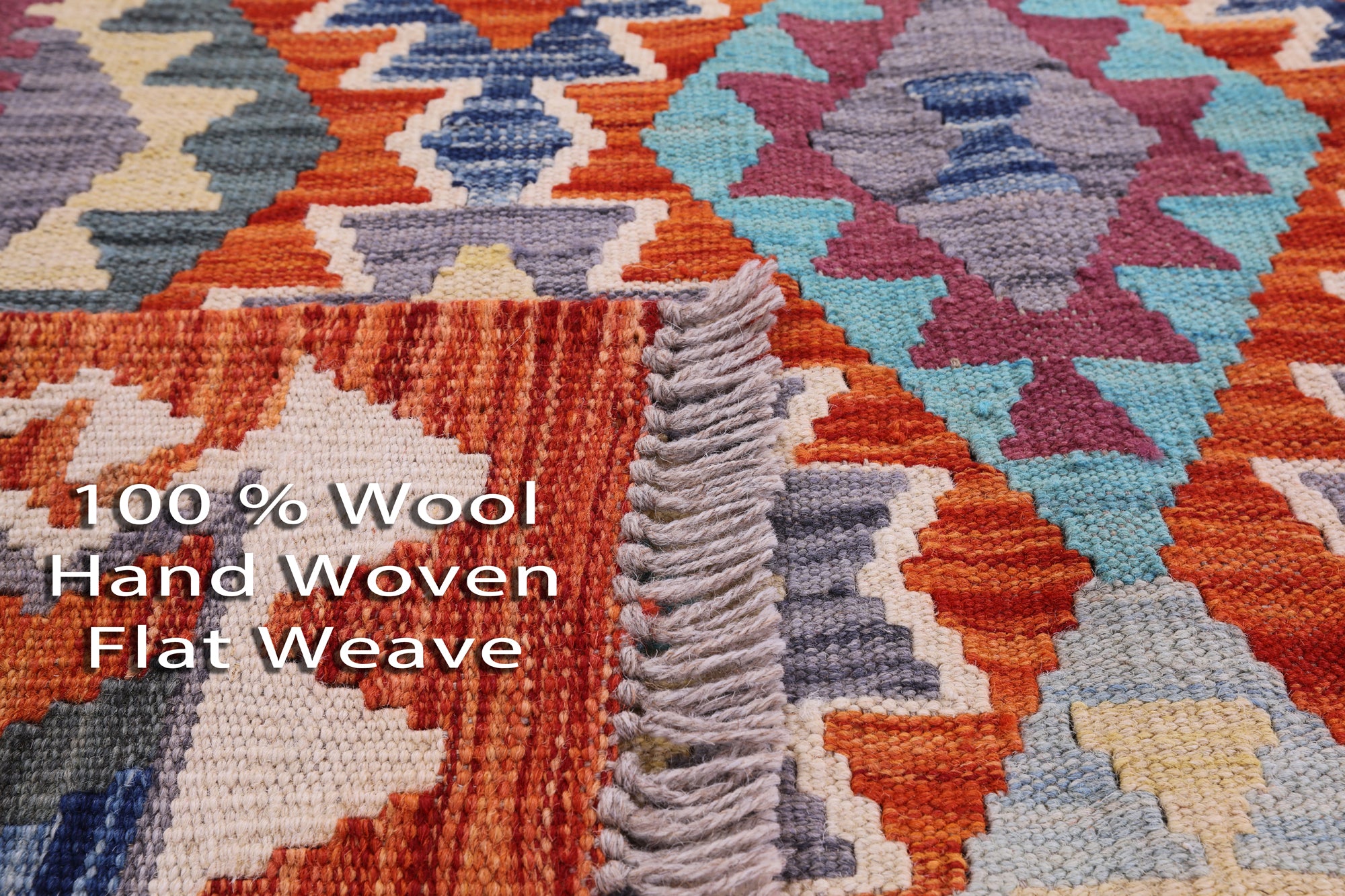 Reversible Kilim Flat Weave Wool On Wool Rug - 4' 1" X 6' 1" - Golden Nile