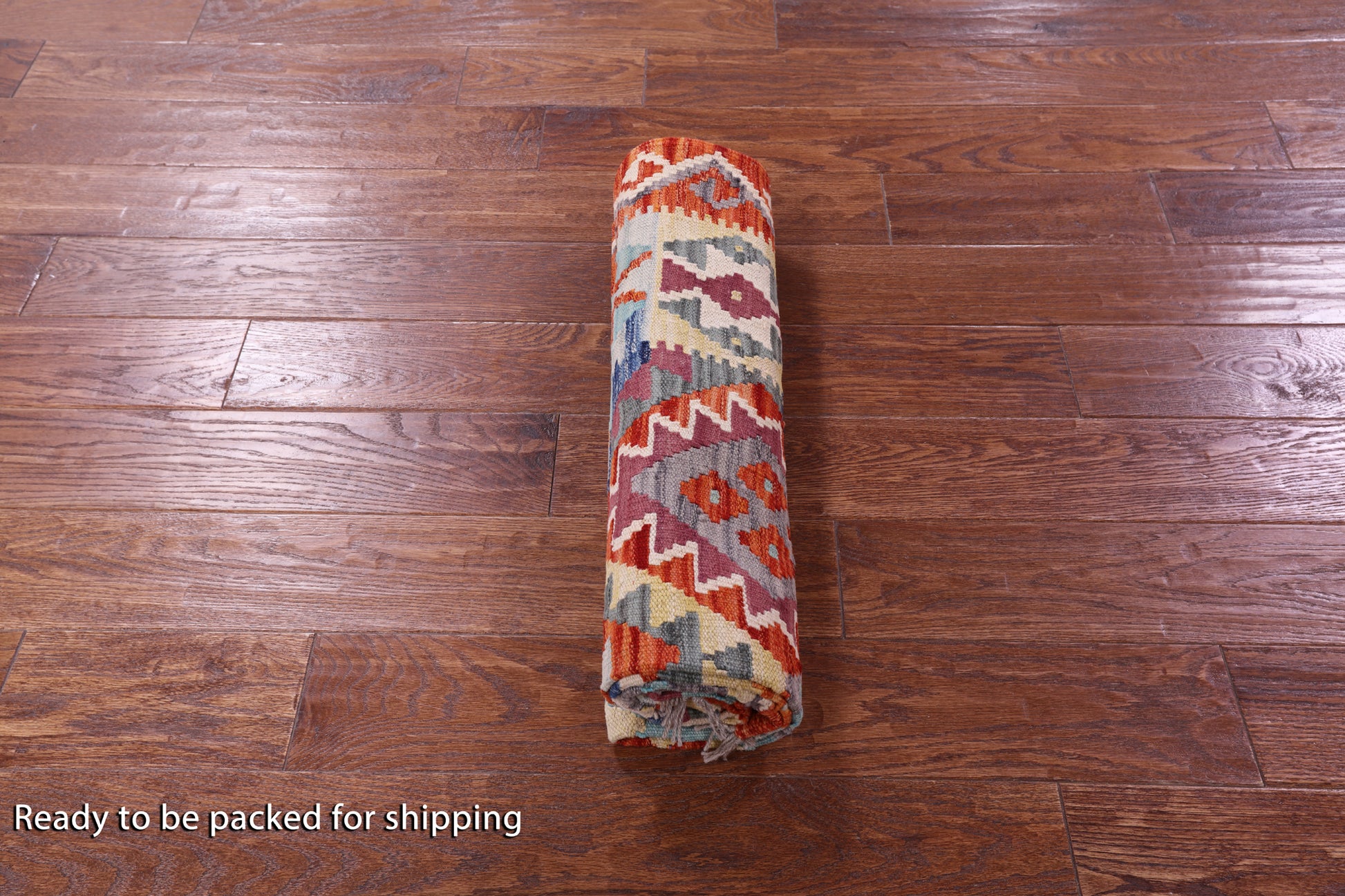 Reversible Kilim Flat Weave Wool On Wool Rug - 4' 1" X 6' 1" - Golden Nile
