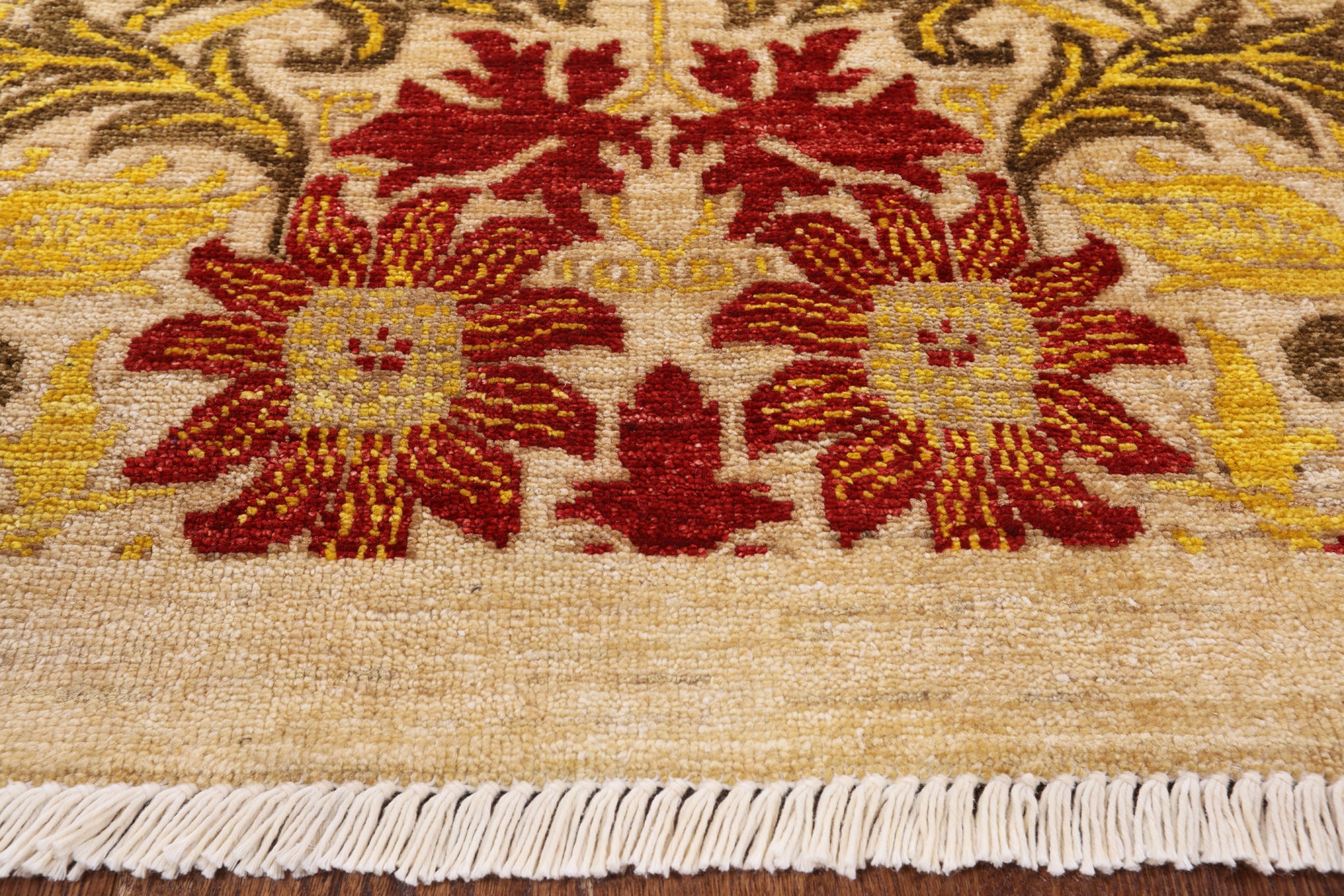 William Morris Handmade Wool Area Rug - 8' 1" X 10' 1" - Golden Nile