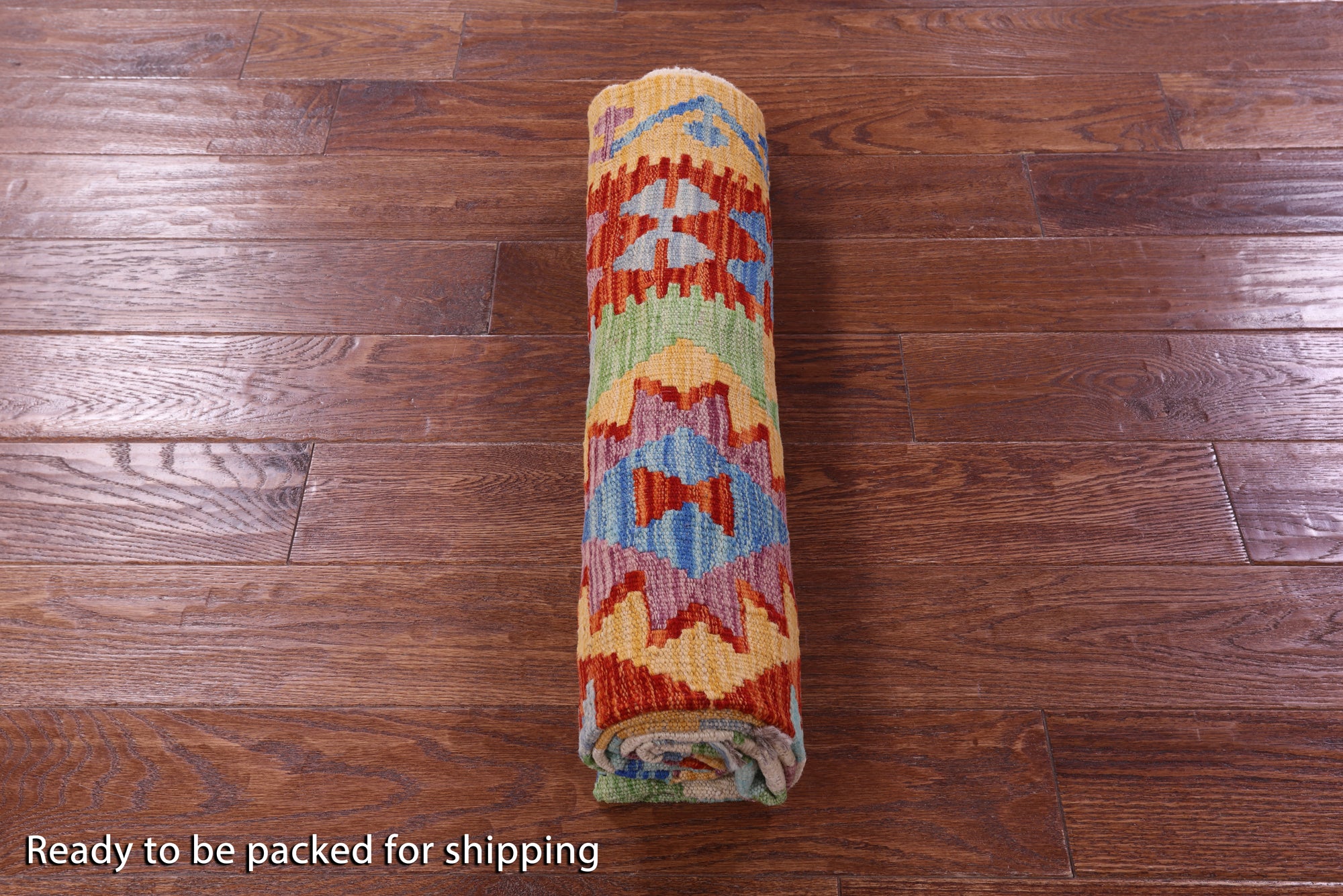 Reversible Kilim Flat Weave Wool On Wool Rug - 4' 4" X 6' 2" - Golden Nile