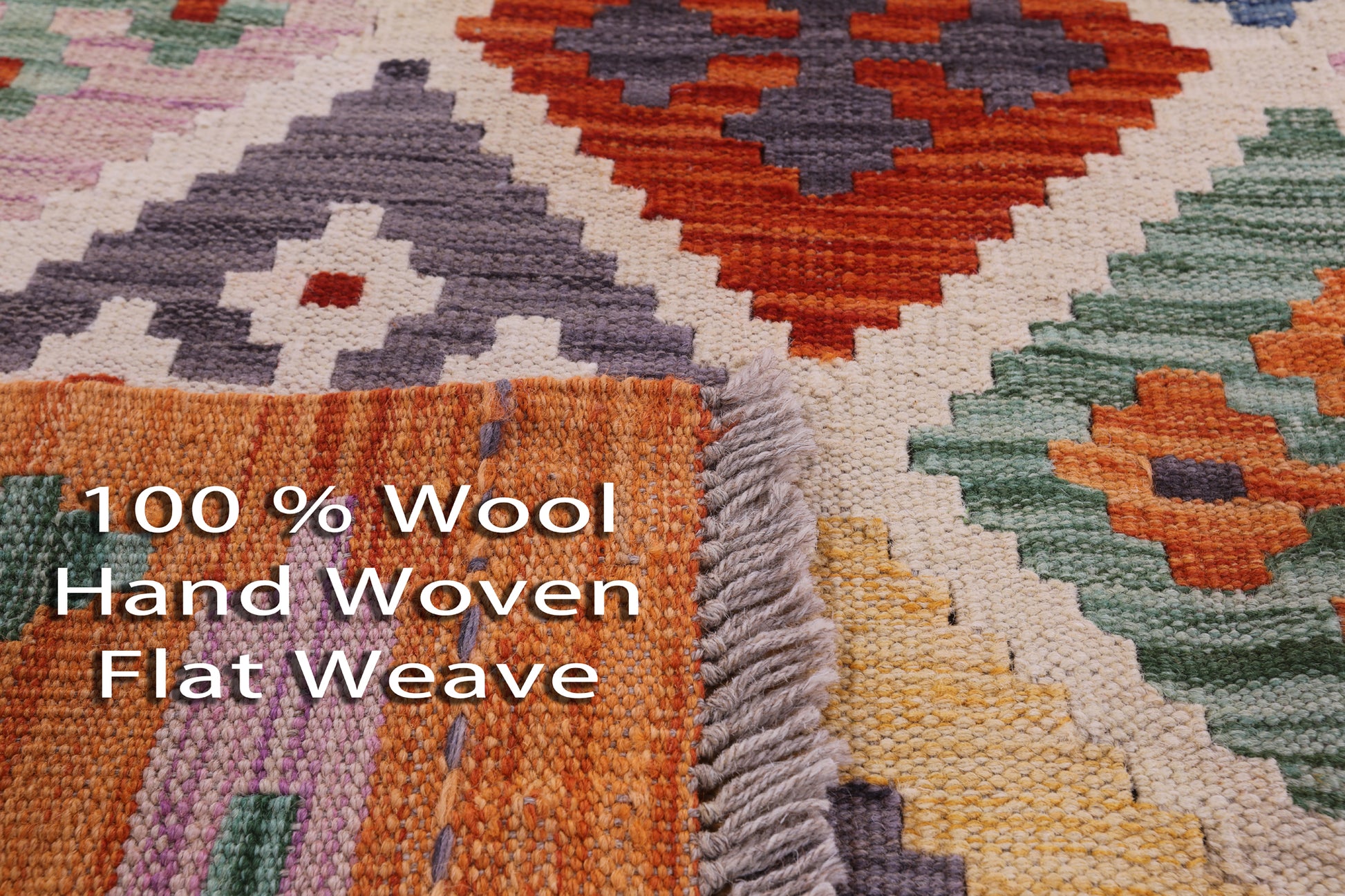 Reversible Kilim Flat Weave Wool On Wool Rug - 3' 11" X 5' 9" - Golden Nile
