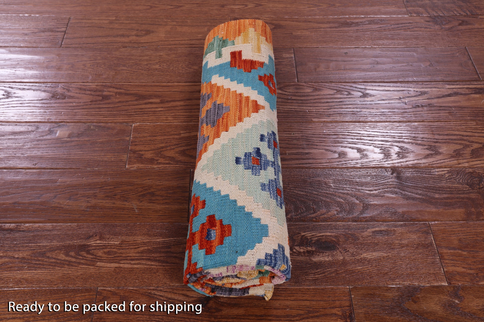 Reversible Kilim Flat Weave Wool On Wool Rug - 3' 11" X 5' 9" - Golden Nile