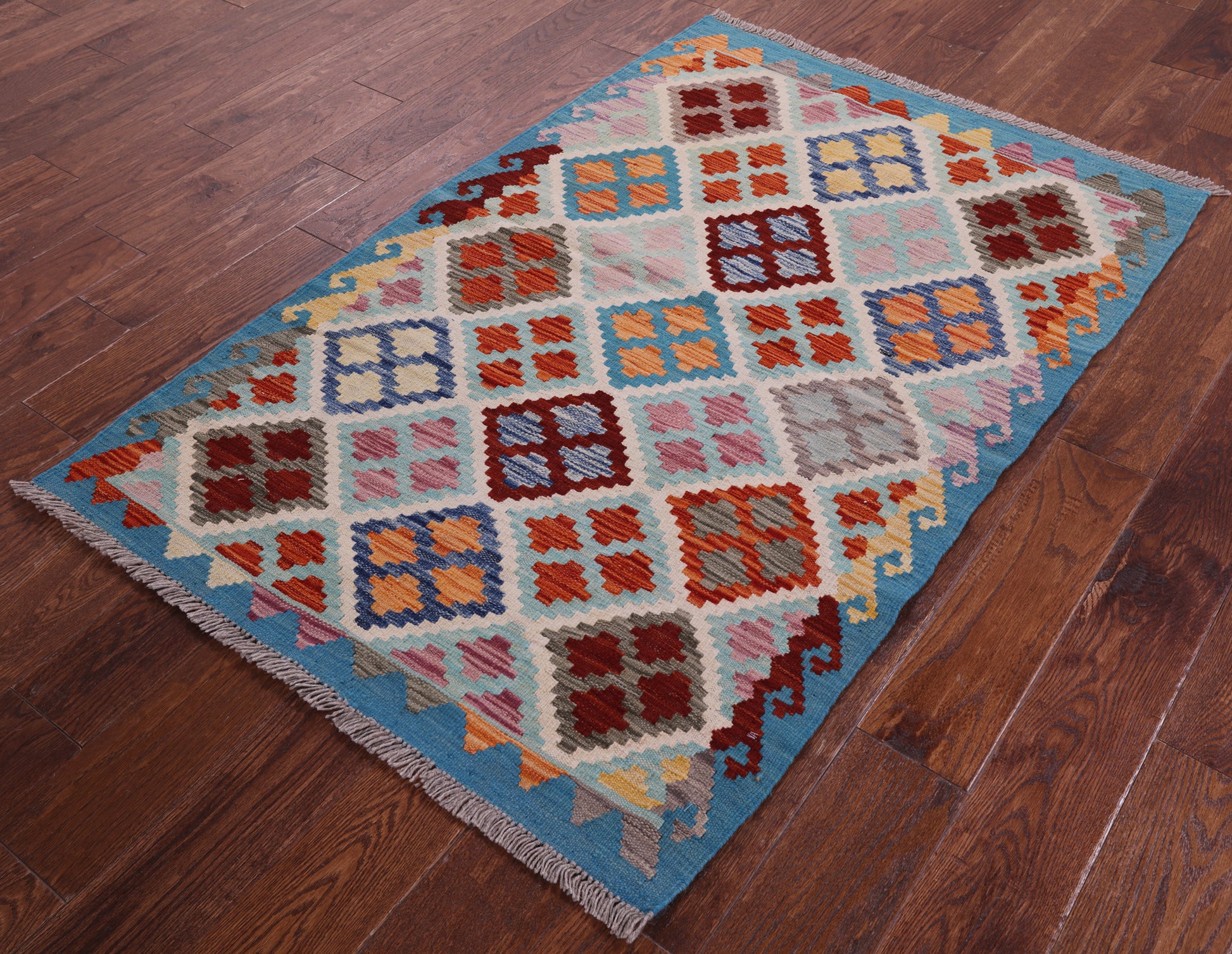 Reversible Kilim Flat Weave Wool On Wool Rug - 3' 3" X 5' 0" - Golden Nile