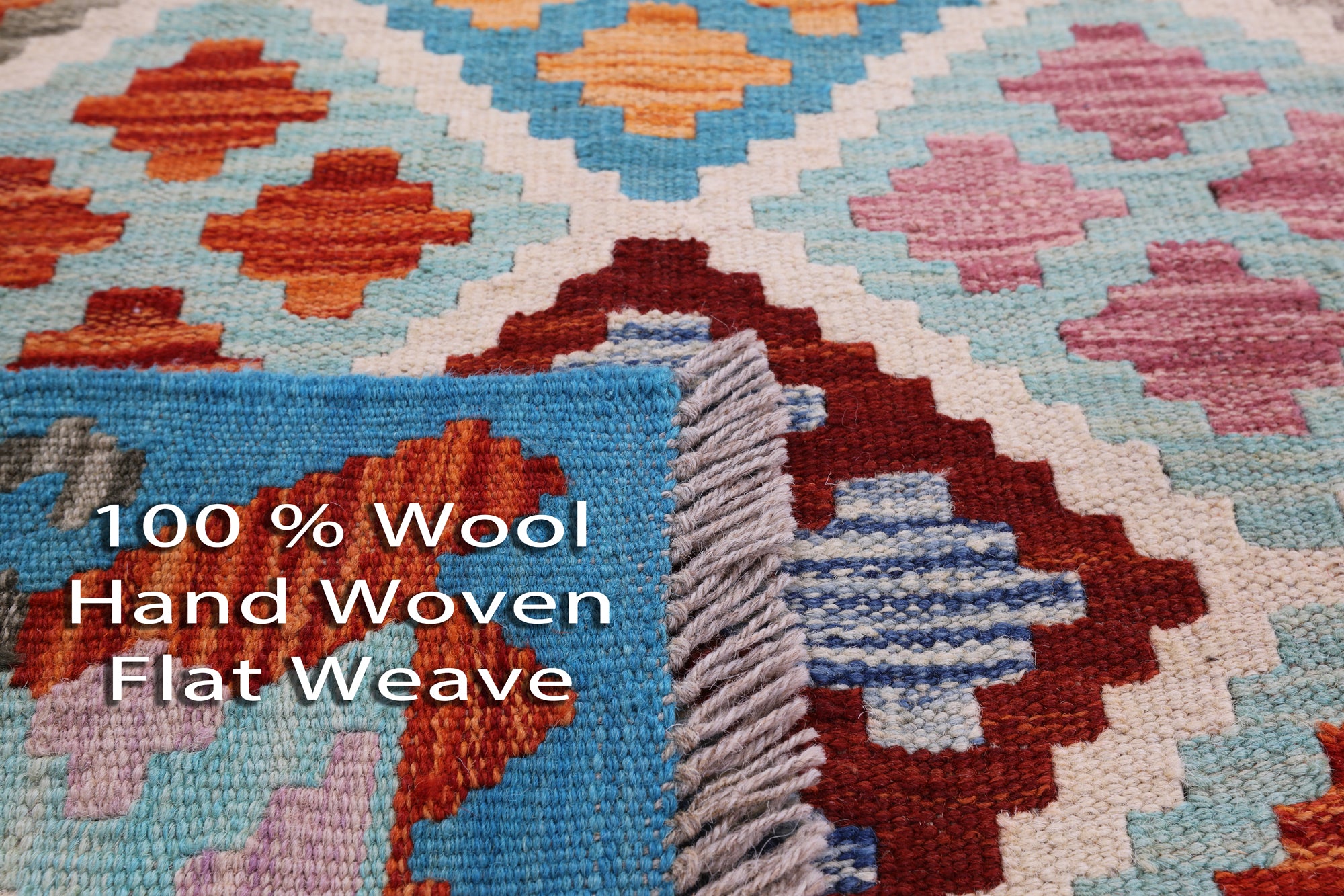 Reversible Kilim Flat Weave Wool On Wool Rug - 3' 3" X 5' 0" - Golden Nile