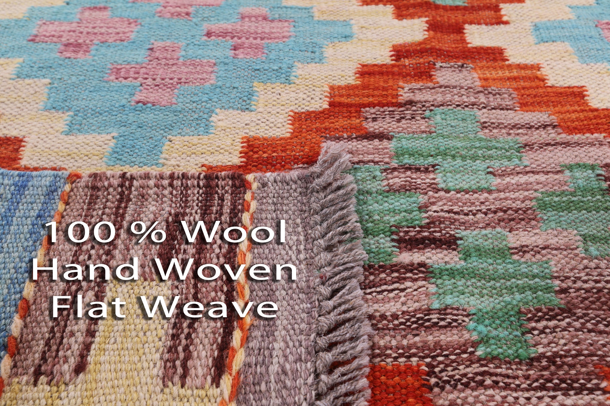 Reversible Kilim Flat Weave Wool On Wool Rug - 3' 11" X 5' 9" - Golden Nile