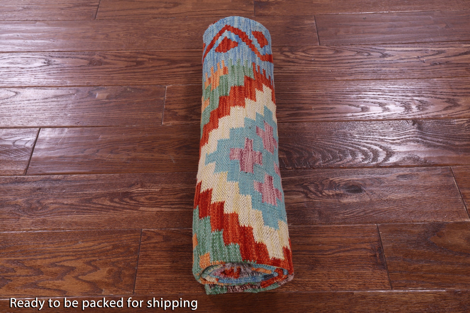 Reversible Kilim Flat Weave Wool On Wool Rug - 3' 11" X 5' 9" - Golden Nile