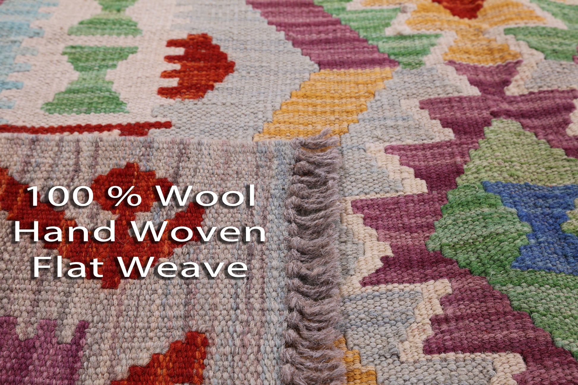 Reversible Kilim Flat Weave Wool On Wool Rug - 4' 3" X 5' 8" - Golden Nile
