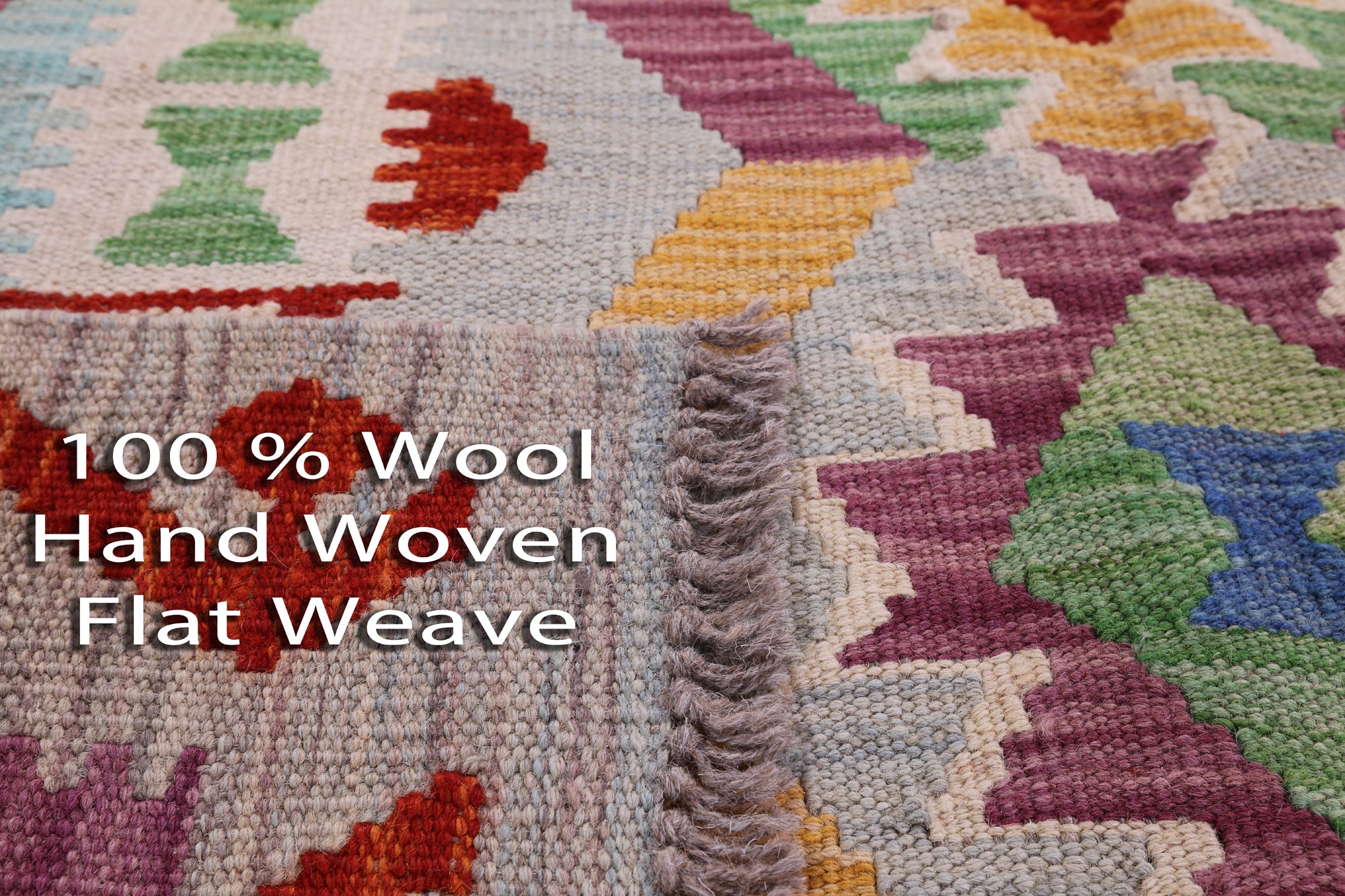 Reversible Kilim Flat Weave Wool On Wool Rug - 4' 3" X 5' 8" - Golden Nile