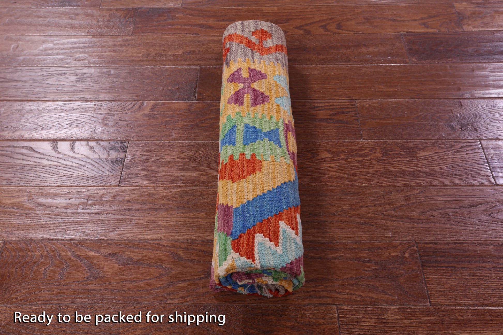 Reversible Kilim Flat Weave Wool On Wool Rug - 4' 3" X 5' 8" - Golden Nile