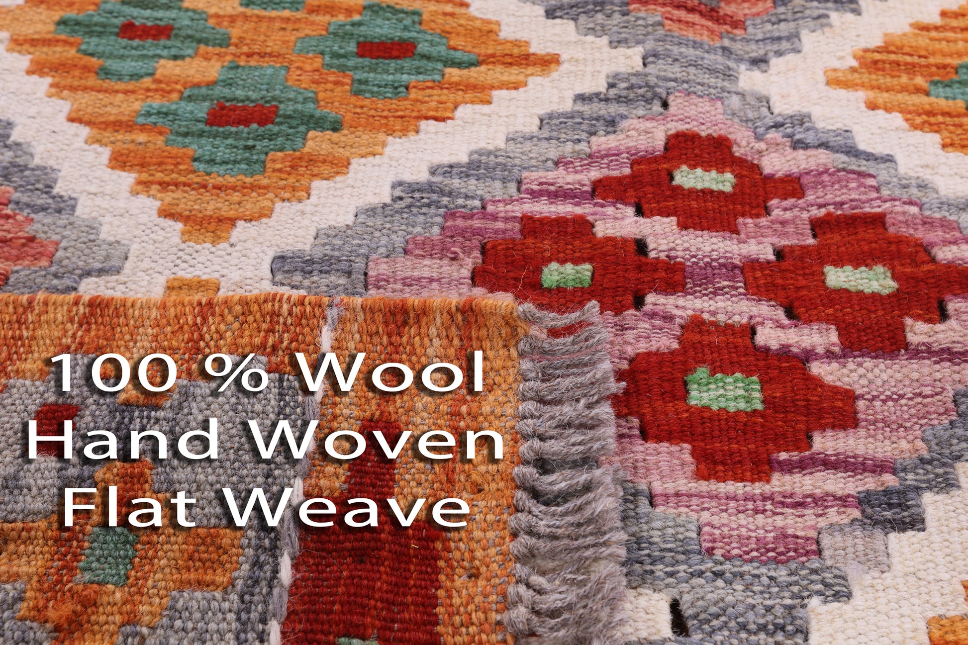 Reversible Kilim Flat Weave Wool On Wool Rug - 4' 1" X 5' 10" - Golden Nile