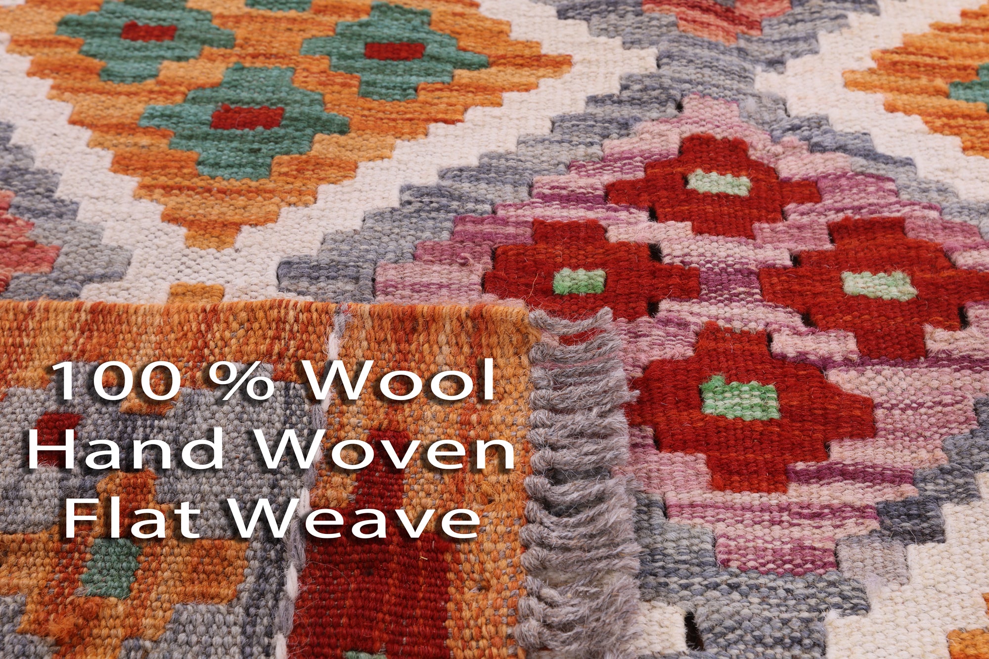Reversible Kilim Flat Weave Wool On Wool Rug - 4' 1" X 5' 10" - Golden Nile