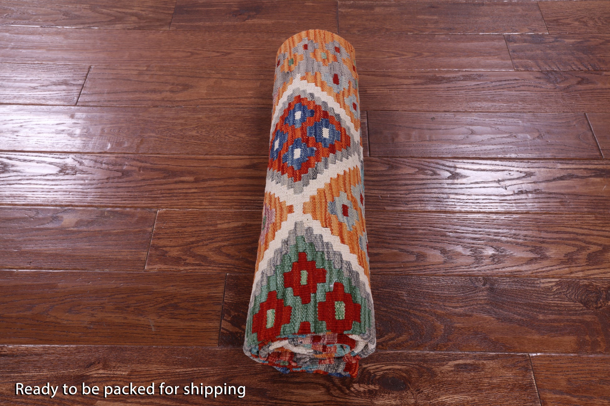 Reversible Kilim Flat Weave Wool On Wool Rug - 4' 1" X 5' 10" - Golden Nile