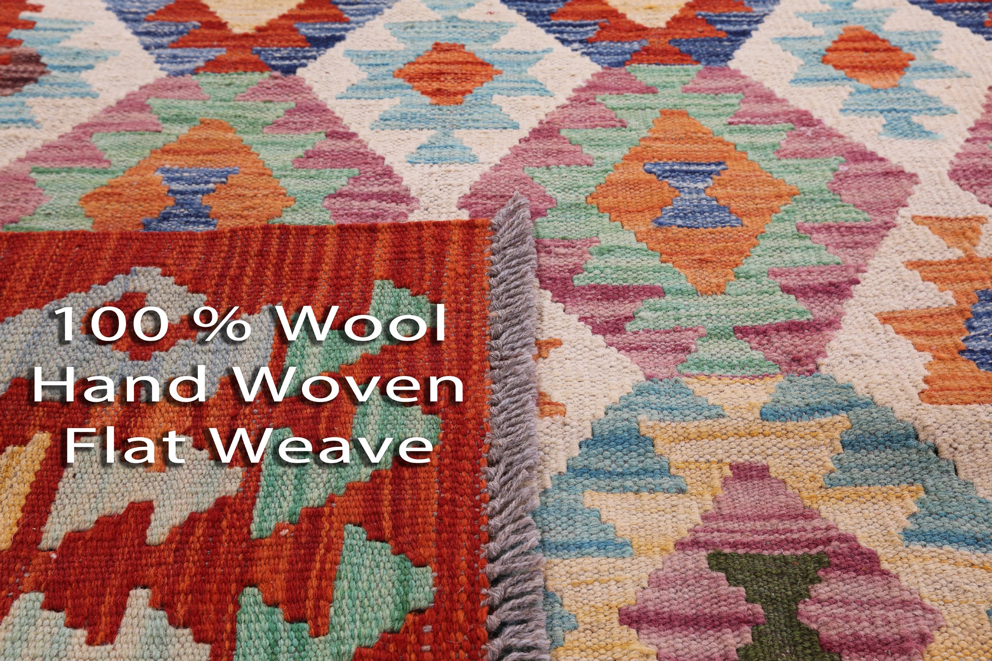 Reversible Kilim Flat Weave Wool On Wool Rug - 4' 1" X 6' 2" - Golden Nile
