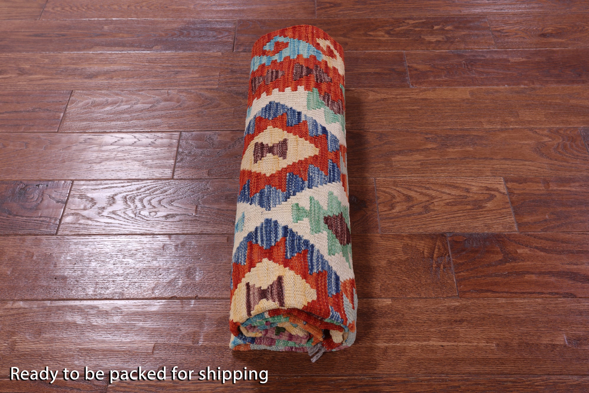 Reversible Kilim Flat Weave Wool On Wool Rug - 4' 1" X 6' 2" - Golden Nile