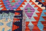Reversible Kilim Flat Weave Wool On Wool Rug - 5' 2" X 6' 7" - Golden Nile
