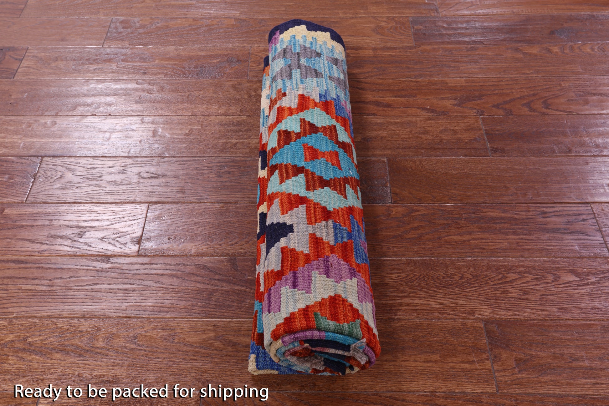 Reversible Kilim Flat Weave Wool On Wool Rug - 5' 2" X 6' 7" - Golden Nile