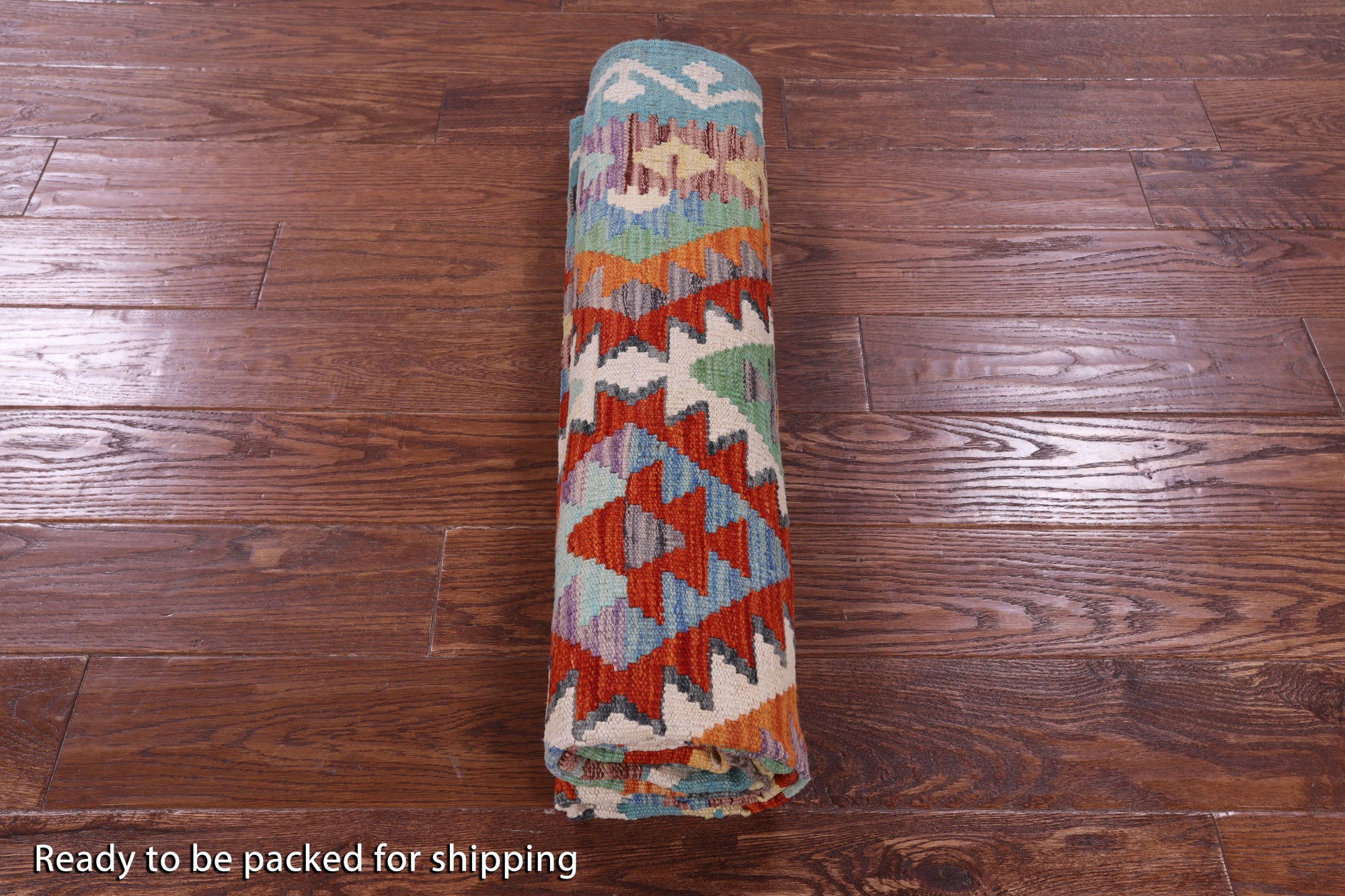 Reversible Kilim Flat Weave Wool On Wool Rug - 5' 1" X 6' 4" - Golden Nile